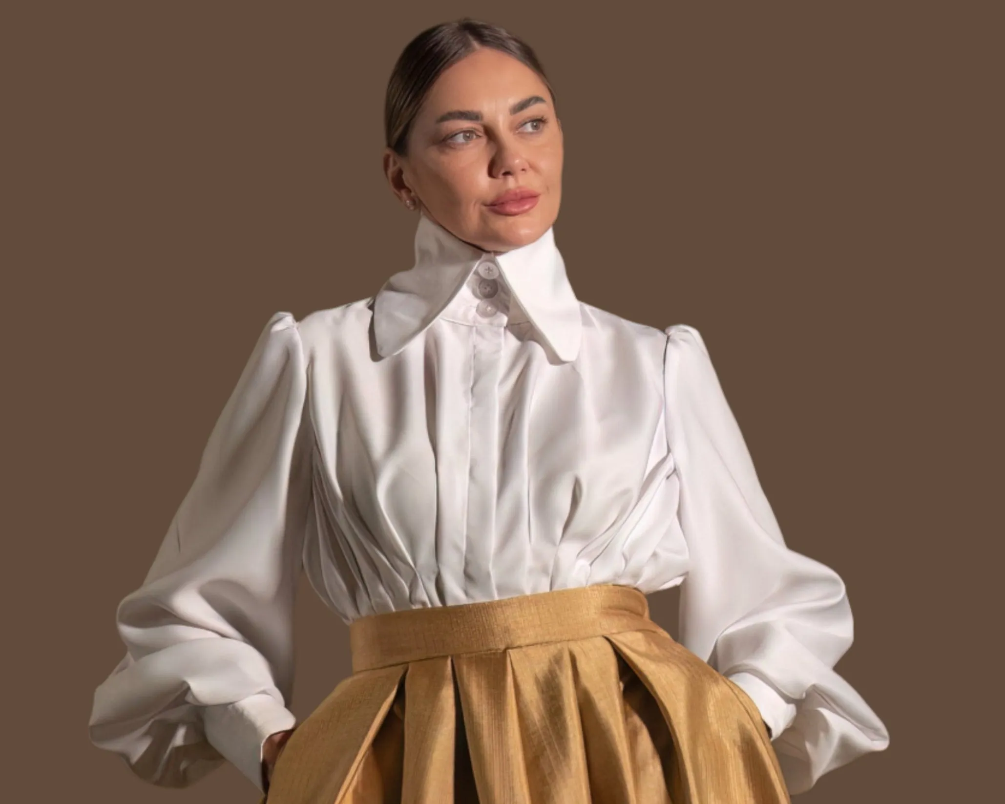 Floor-Length Pleated Skirt