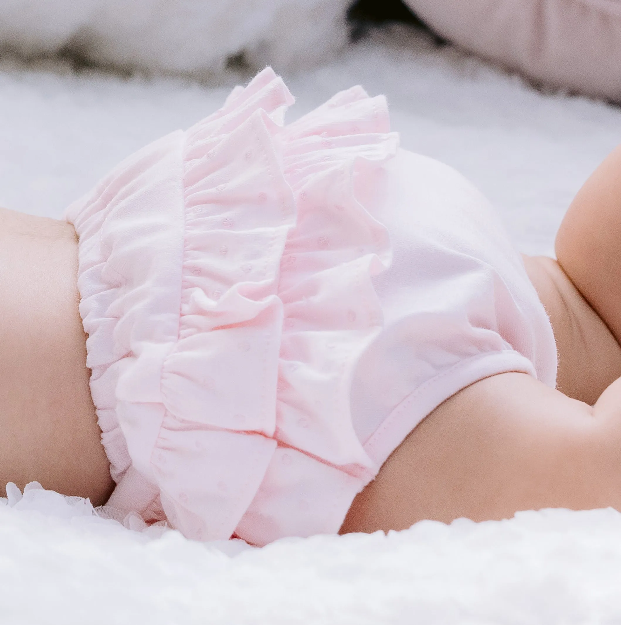 Flossie White Frilly Baby Girls Pants
