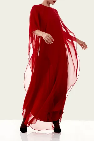 Flutter Caftan in Cherry