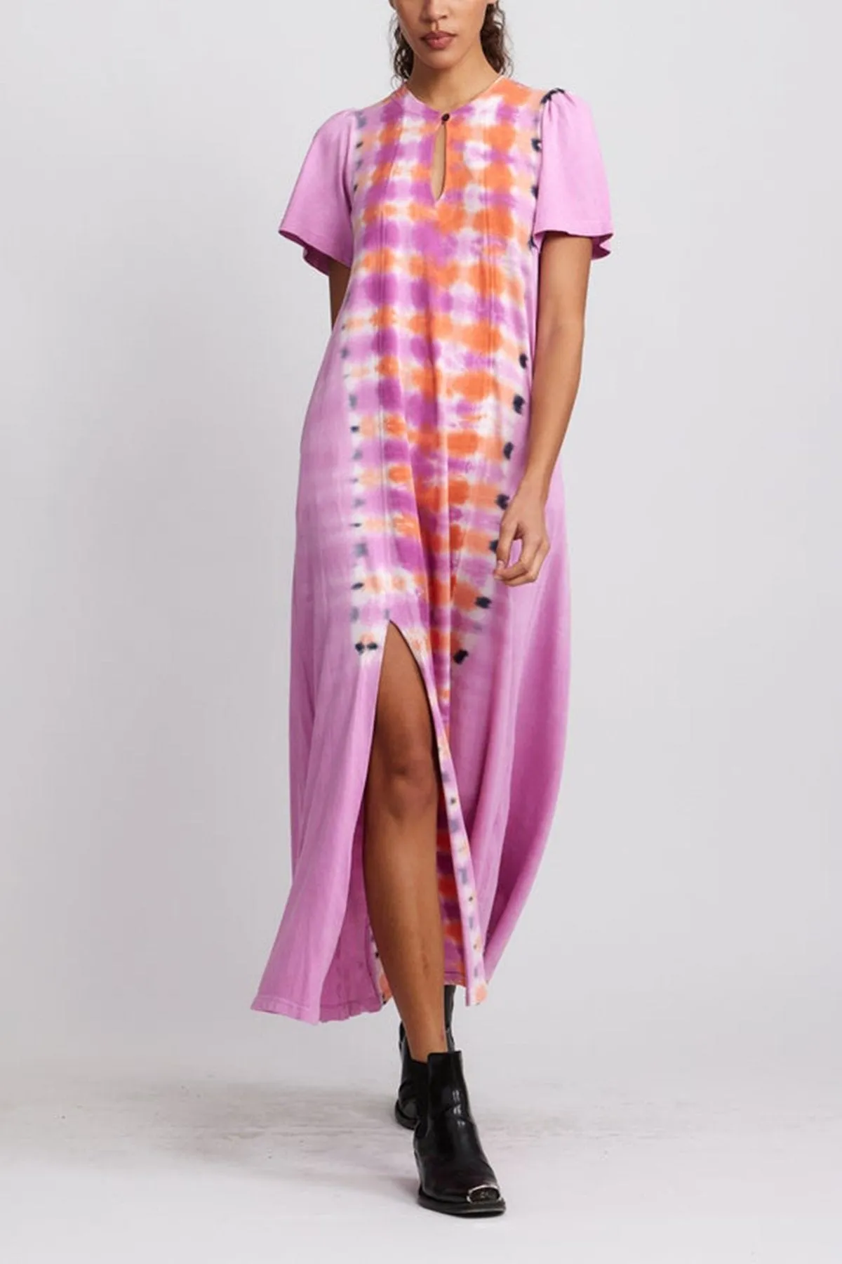 Flutter Dress in Fuschia/Orange