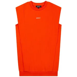 Girls Orange Sleevless Dress