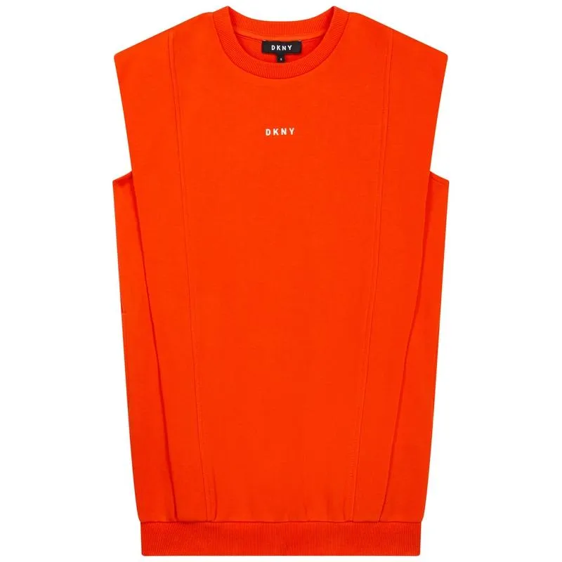 Girls Orange Sleevless Dress