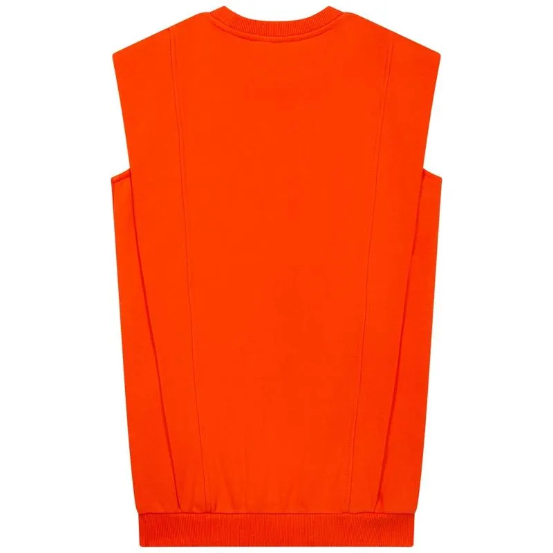 Girls Orange Sleevless Dress