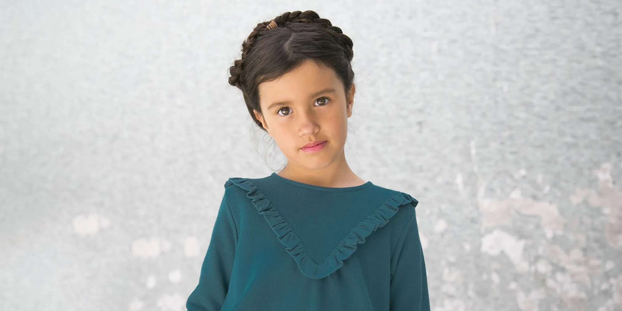 Girls Rosinella Petrol Blue Dress