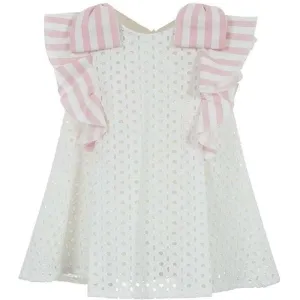 Girls White Broderie Anglaise Dress