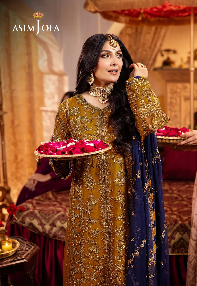 Gold Shade Embroidered Twisted Silk Unstitched Pakistani Party Dress