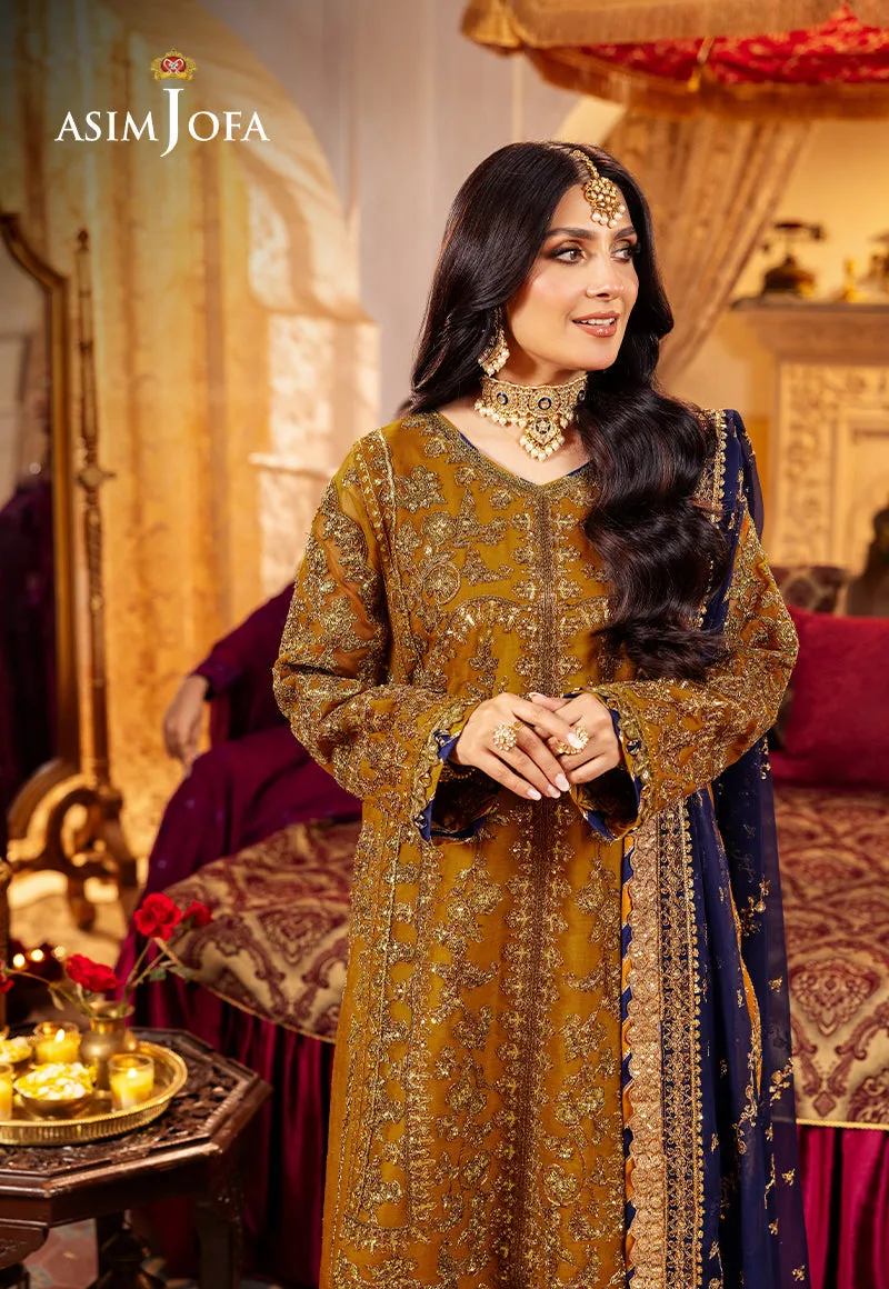 Gold Shade Embroidered Twisted Silk Unstitched Pakistani Party Dress