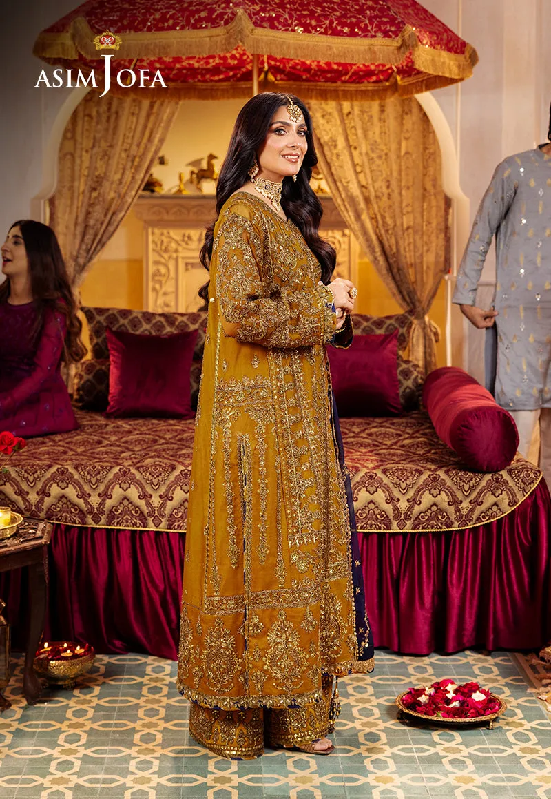 Gold Shade Embroidered Twisted Silk Unstitched Pakistani Party Dress