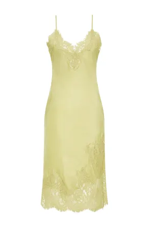 Grace Lace Silk Dress Acid Yellow