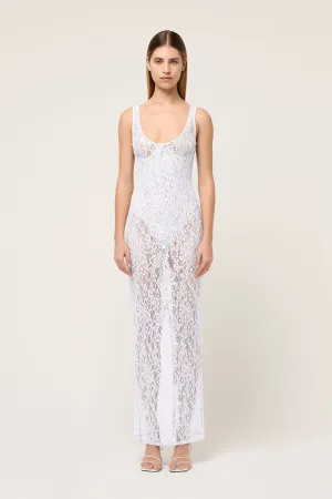 HALLE LACE MIDI DRESS