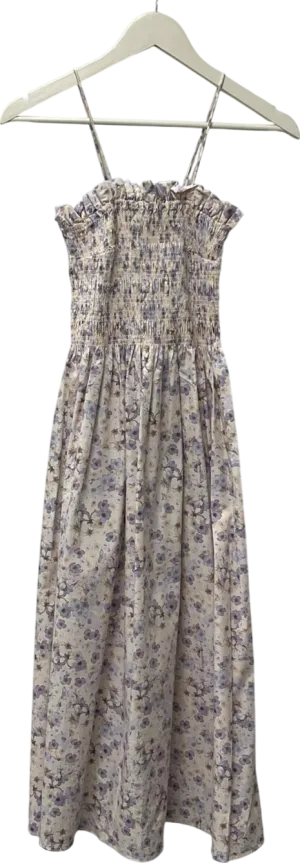 H&M Multicoloured Smocked Cotton Dress UK XS