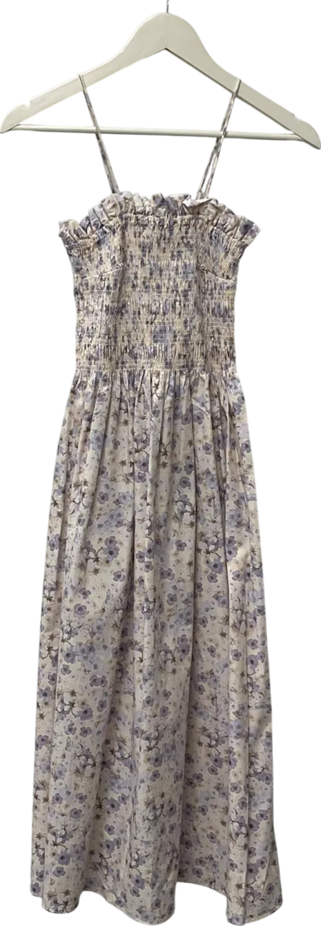 H&M Multicoloured Smocked Cotton Dress UK XS