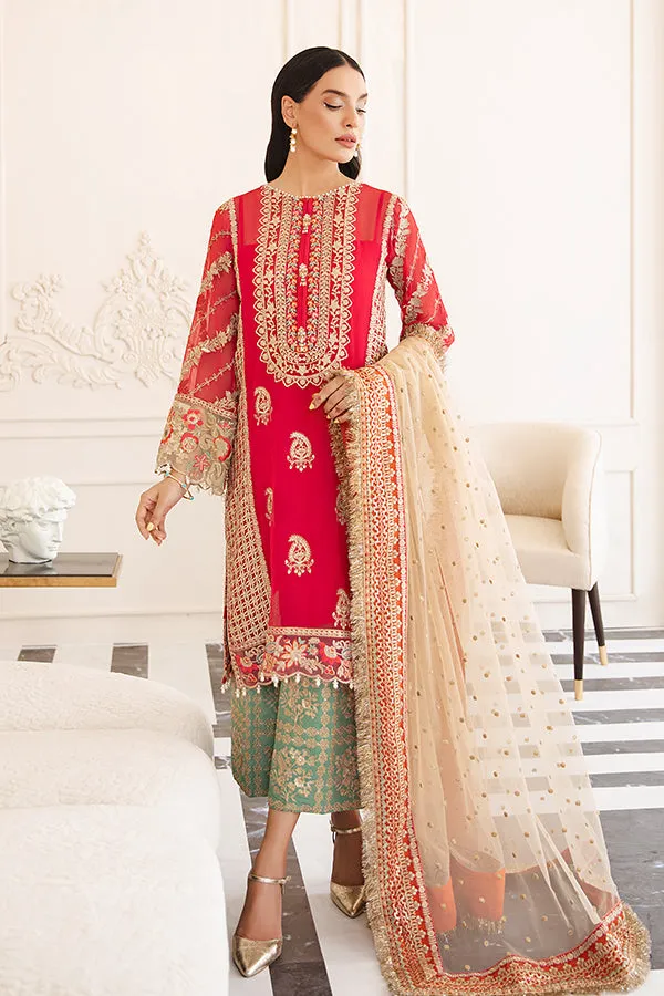 Hand Embellished Pakistani Kameez Salwar Suit in Shocking Pink Color