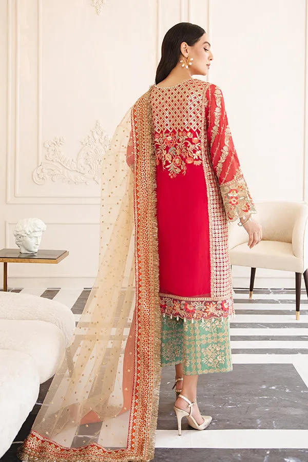 Hand Embellished Pakistani Kameez Salwar Suit in Shocking Pink Color