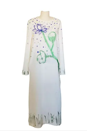 Hand Painted Muslin Dress - Style # 102W