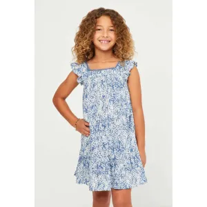 Hayden Girls Botanical Lace Trim Square Neck Dress