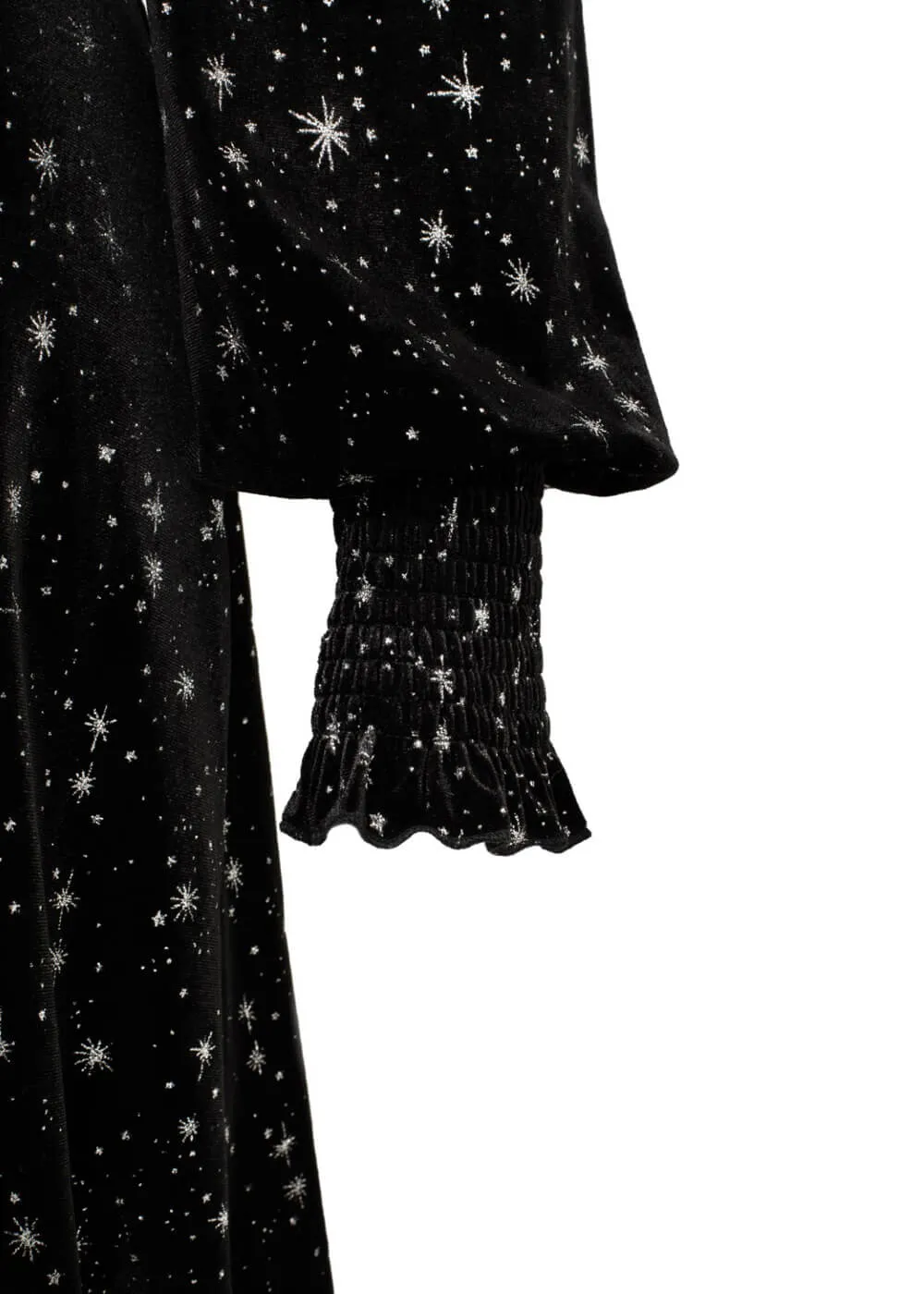 Hell Bunny Vela Stars Velvet 60's A-Line Dress Black