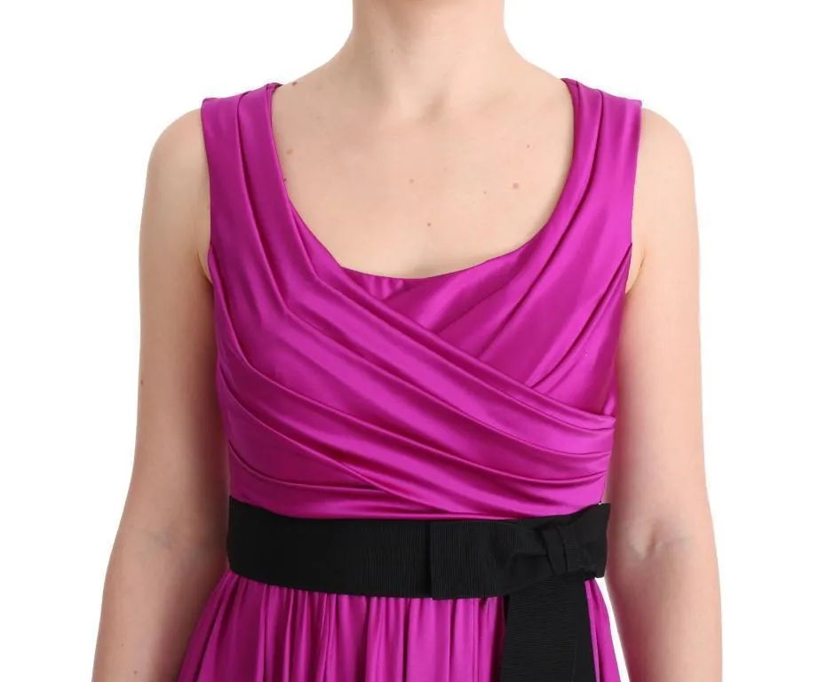 Hot Pink Silk Women's Designer Ballgown Satin Shiny Dress