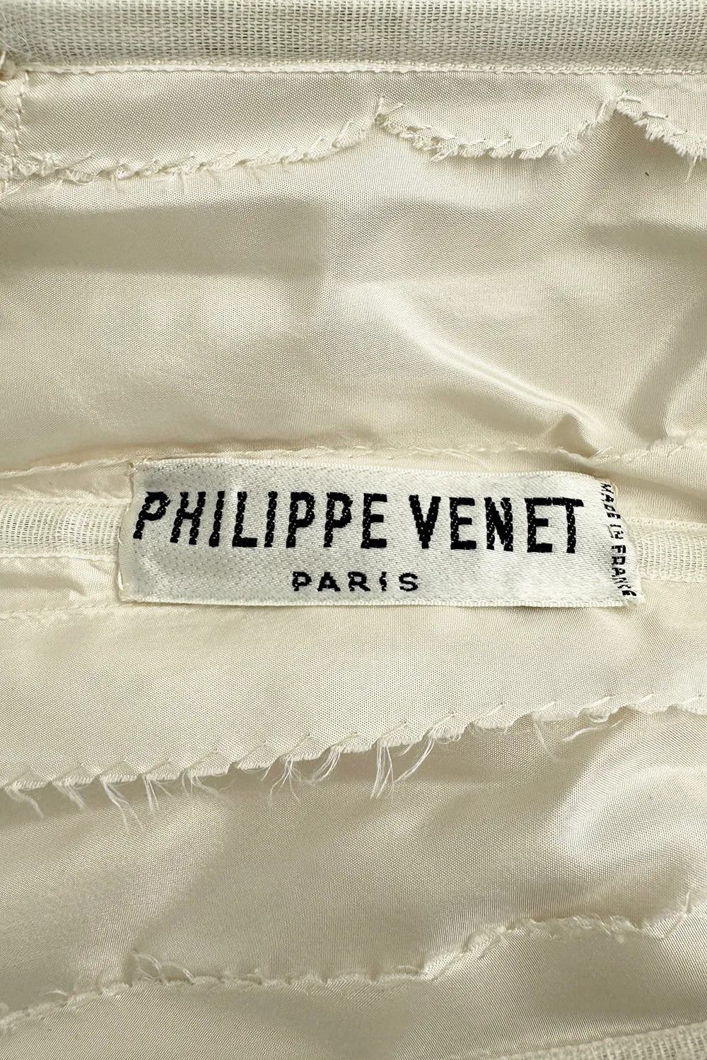Incredible 1960s Philippe Venet Hand Made Haute Couture Ivory Silk Wrape Over Inner Structural Dress