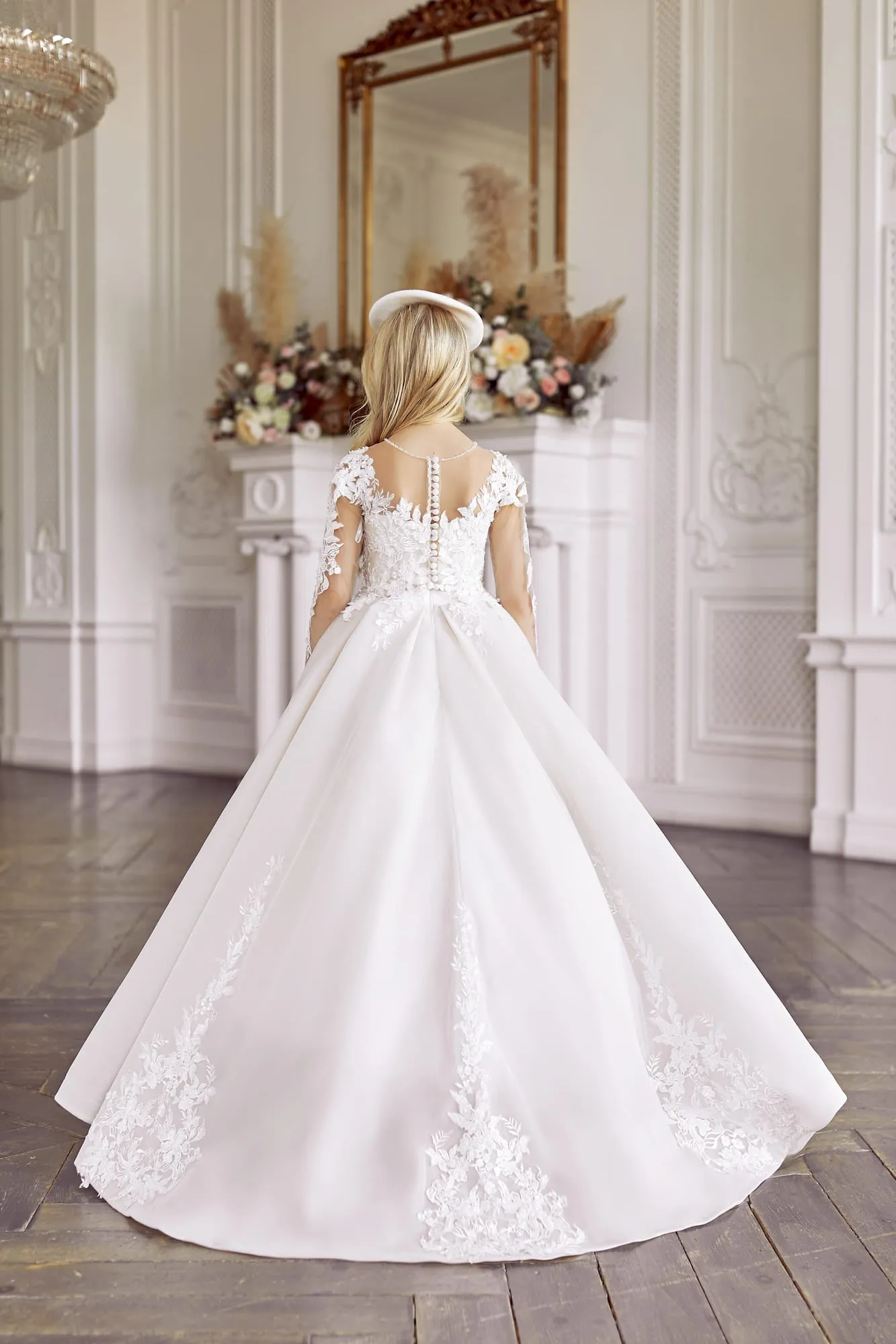 Ivory Lace 1st Communion Dress for Girls