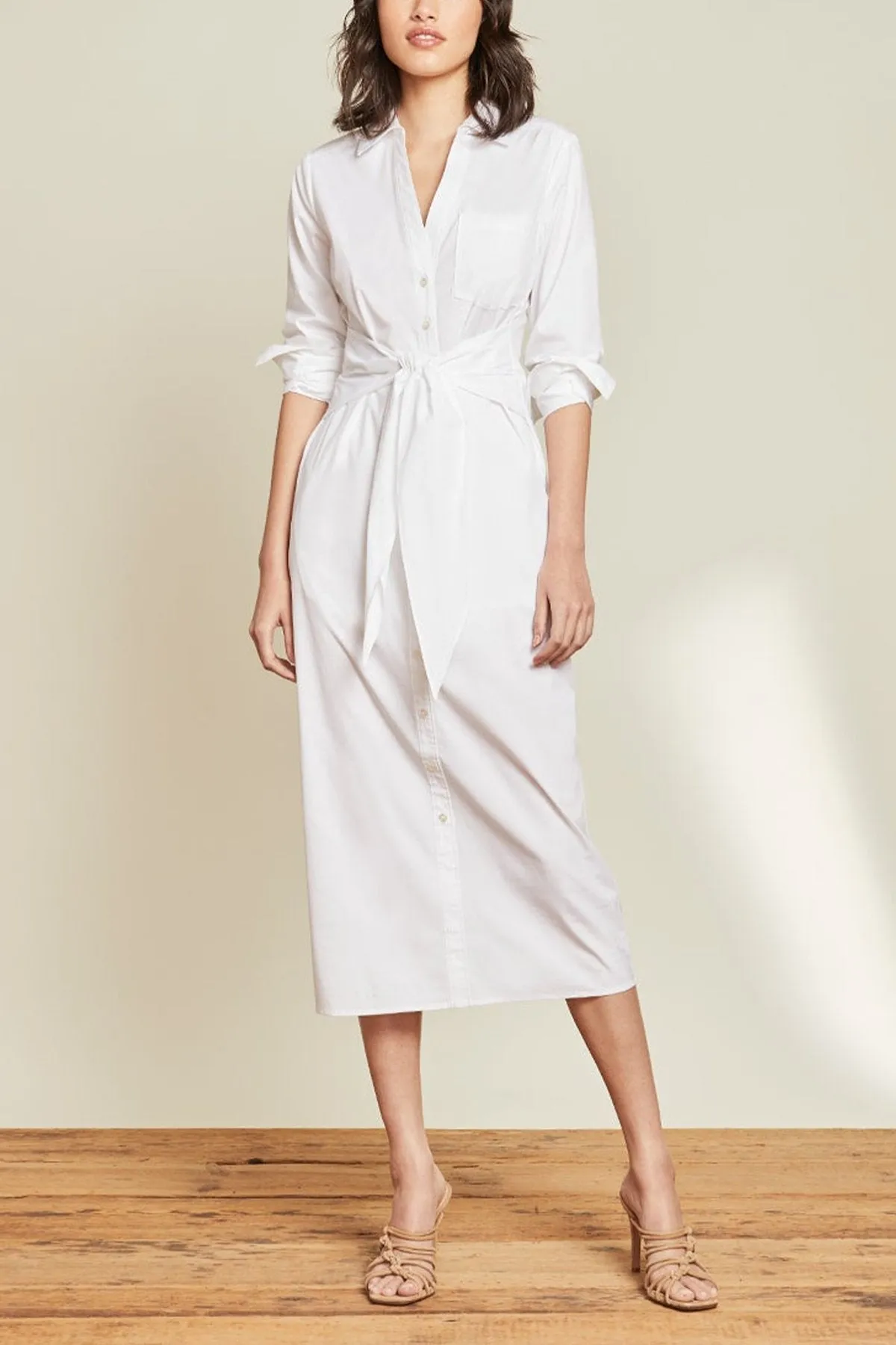 Janelle Shirtdress in White