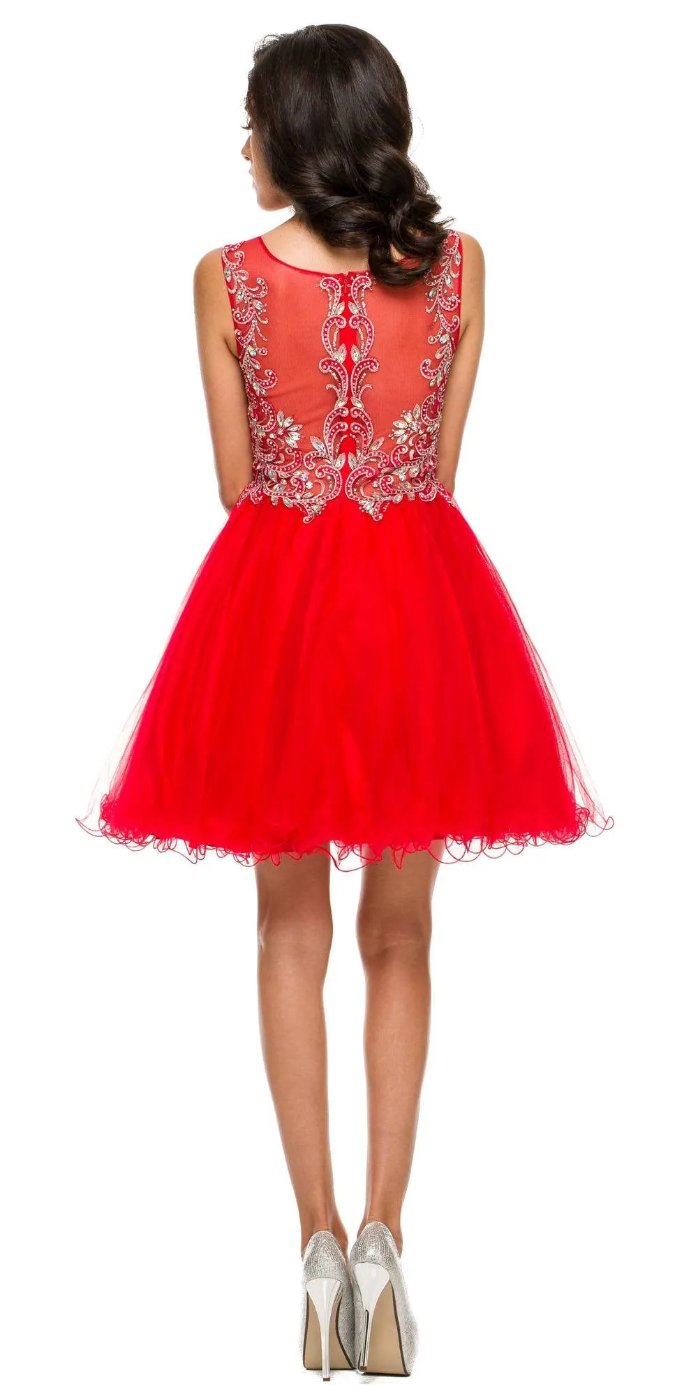 Juliet 749 Poofy A Line Short Dress Tulle Embroidery