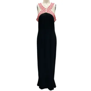Kimora Lee Simmons Black / White Embellished Maria Gown / Formal Dress