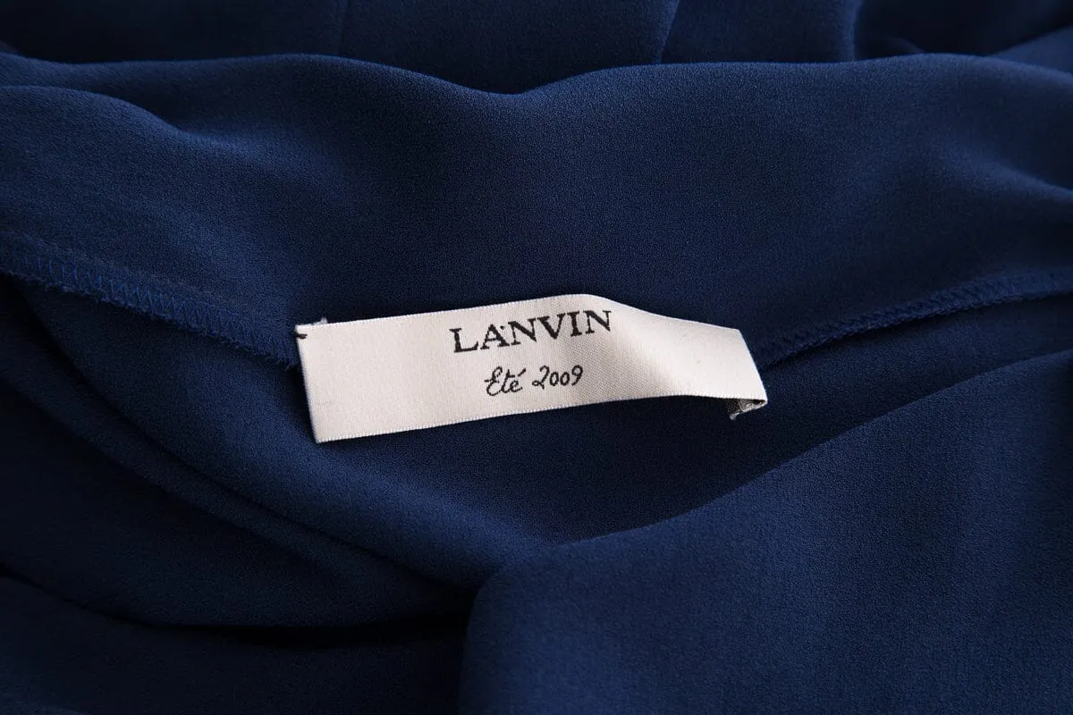 Lanvin 2009 Navy Silk Dress SZ 40