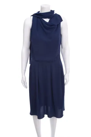Lanvin 2009 Navy Silk Dress SZ 40