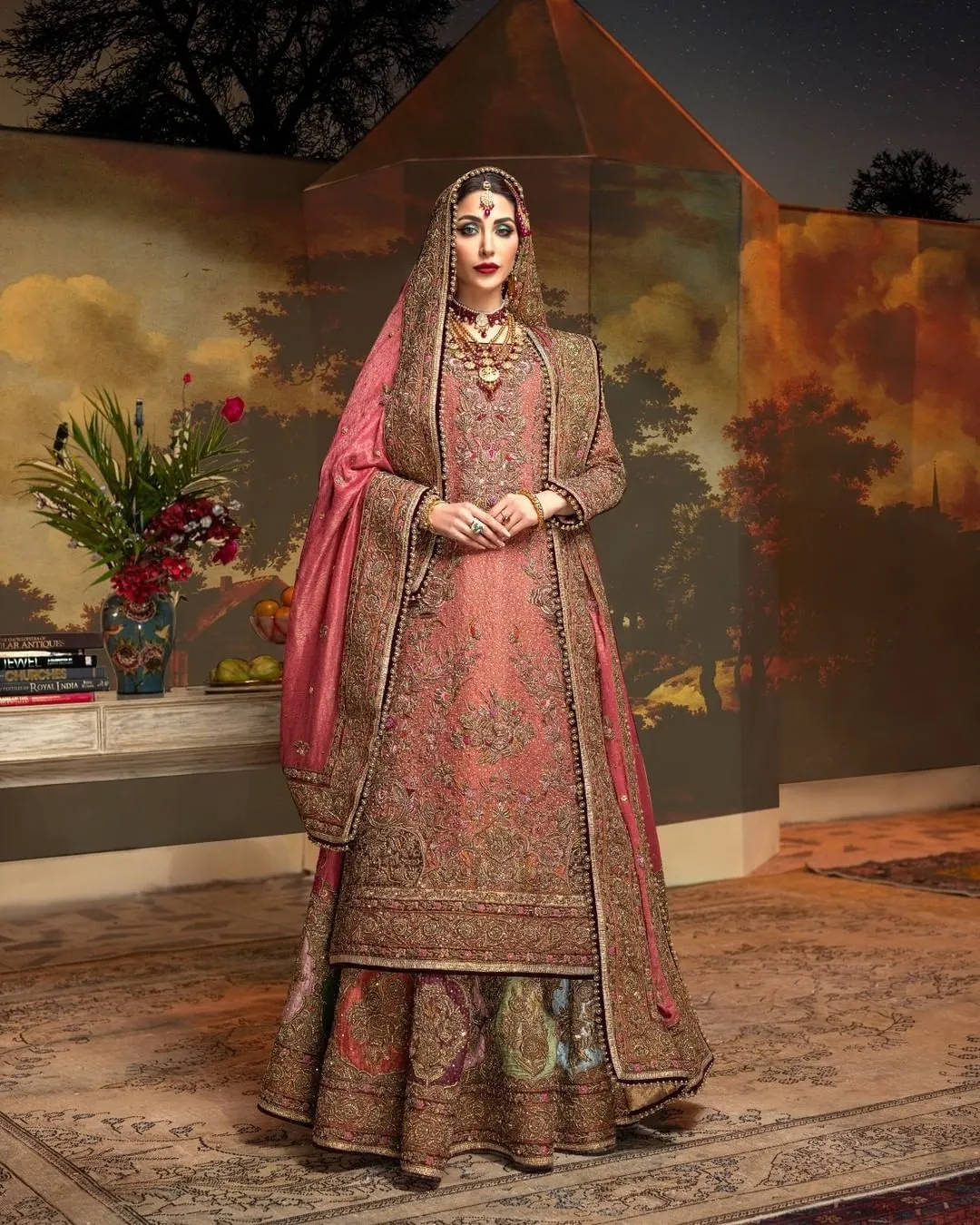 Lehenga Kameez Dupatta Pink Pakistani Bridal Dress