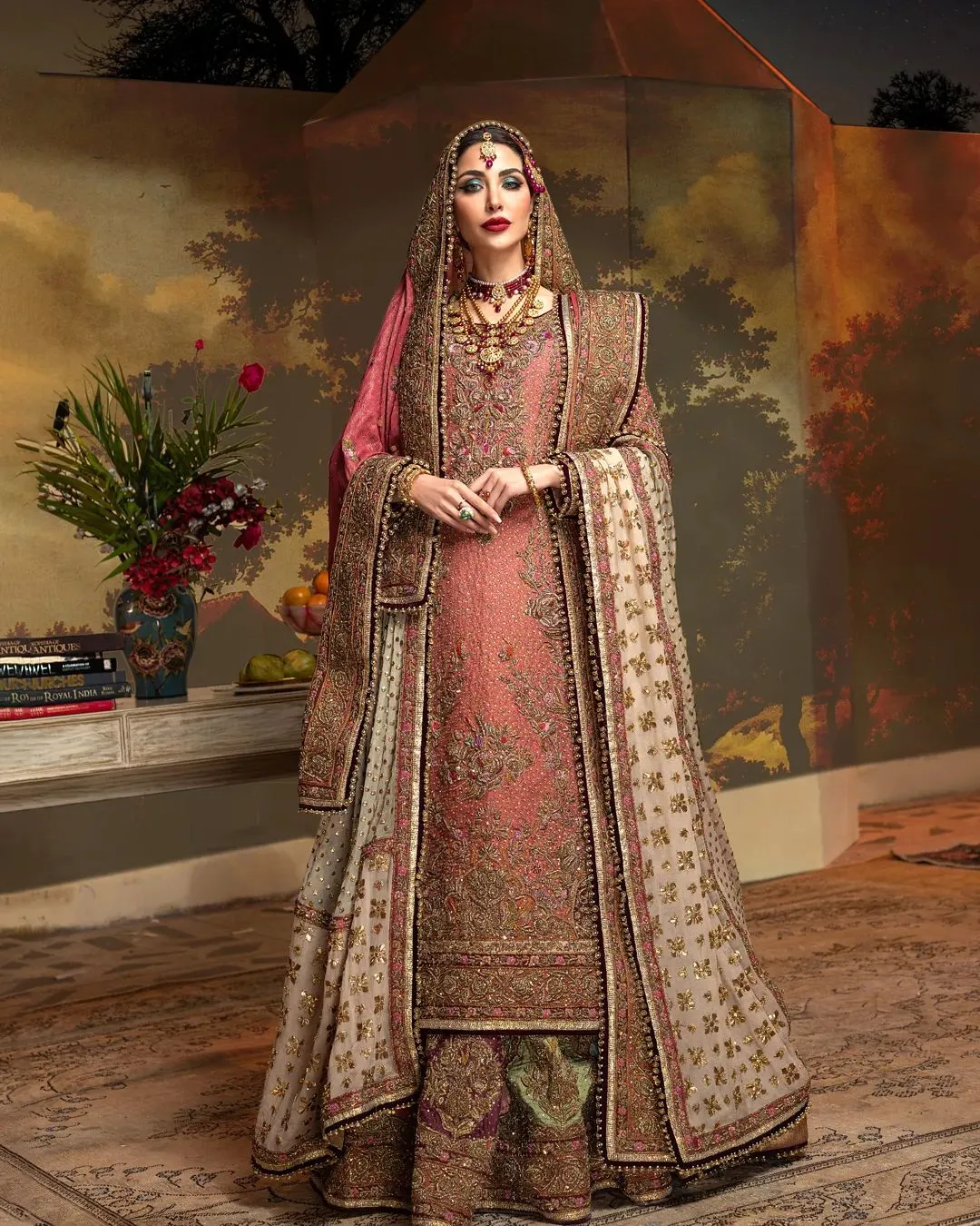 Lehenga Kameez Dupatta Pink Pakistani Bridal Dress