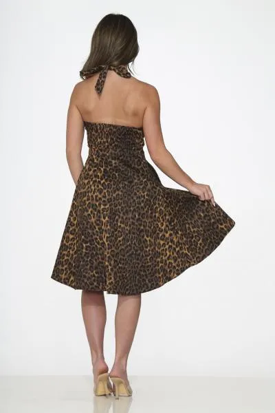 Leopard Halter Dress -