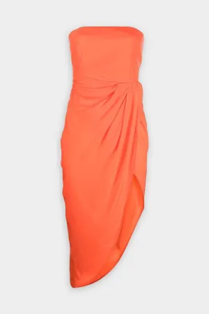 Lica Silk Short Dress in Coral
