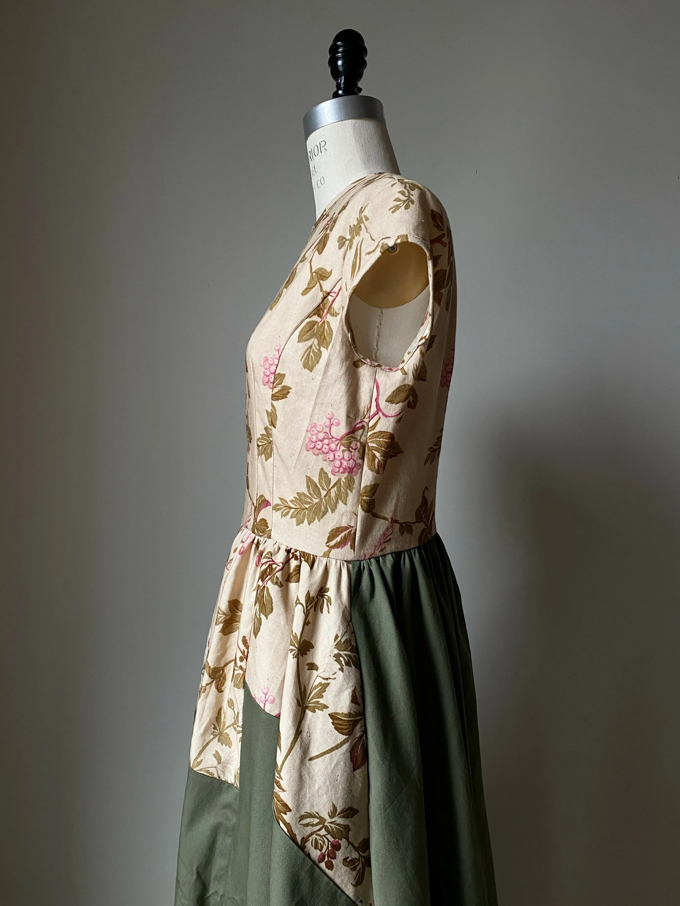 lillian dress in floral 19th cent. reproduction