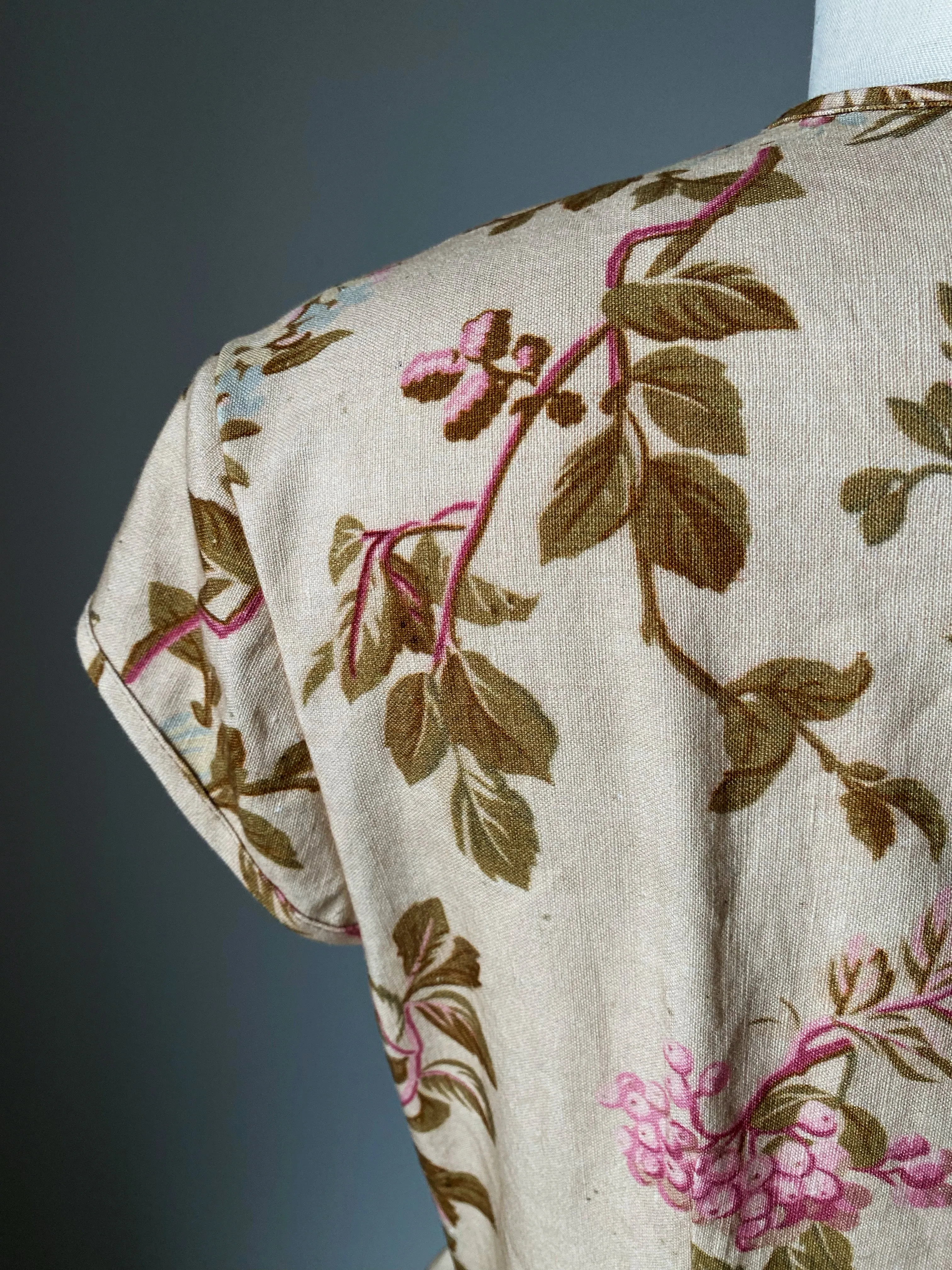 lillian dress in floral 19th cent. reproduction