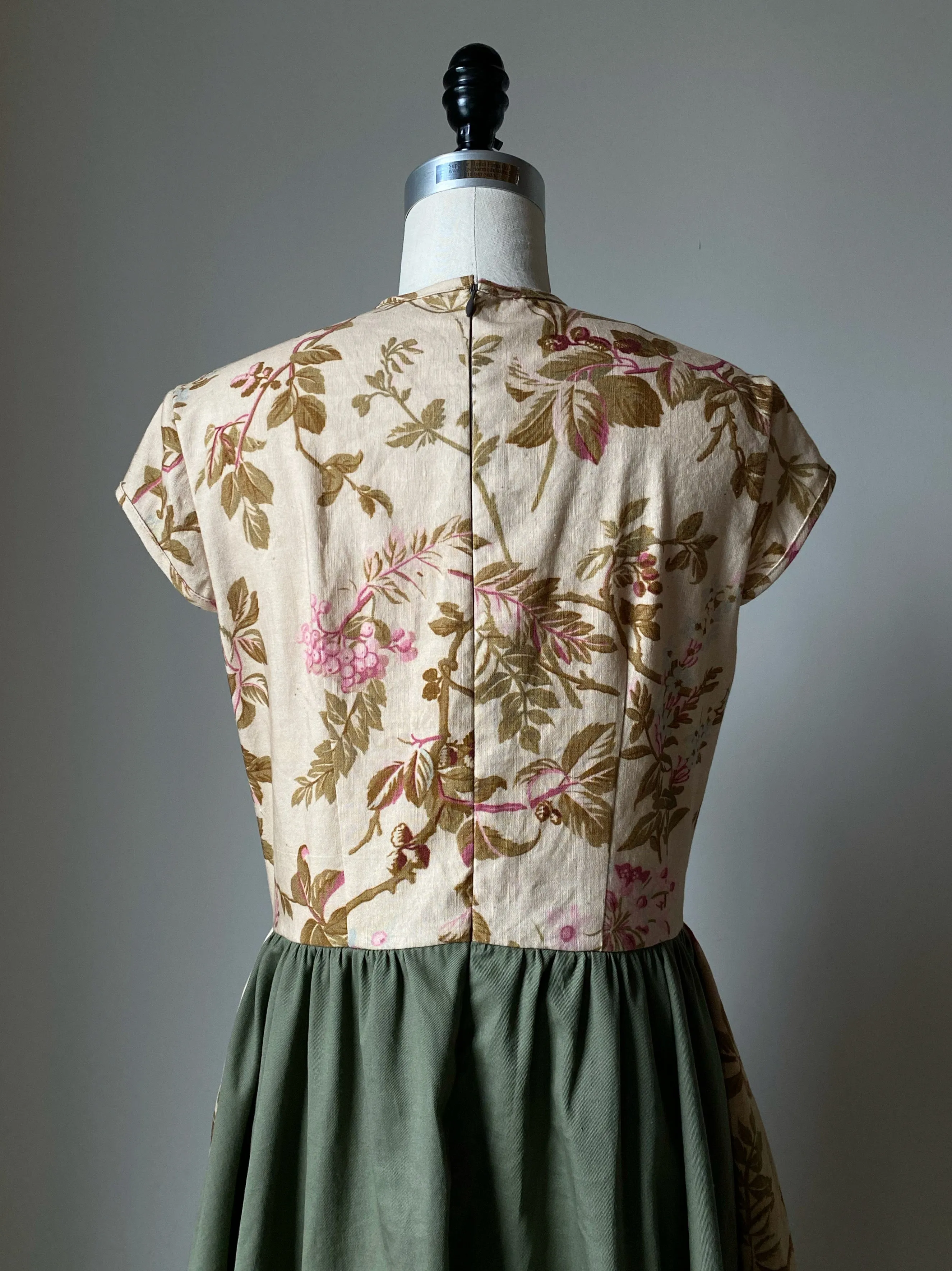 lillian dress in floral 19th cent. reproduction