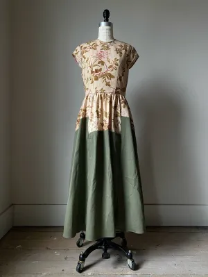 lillian dress in floral 19th cent. reproduction