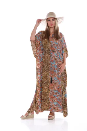Long Kaftan dress - leopard print