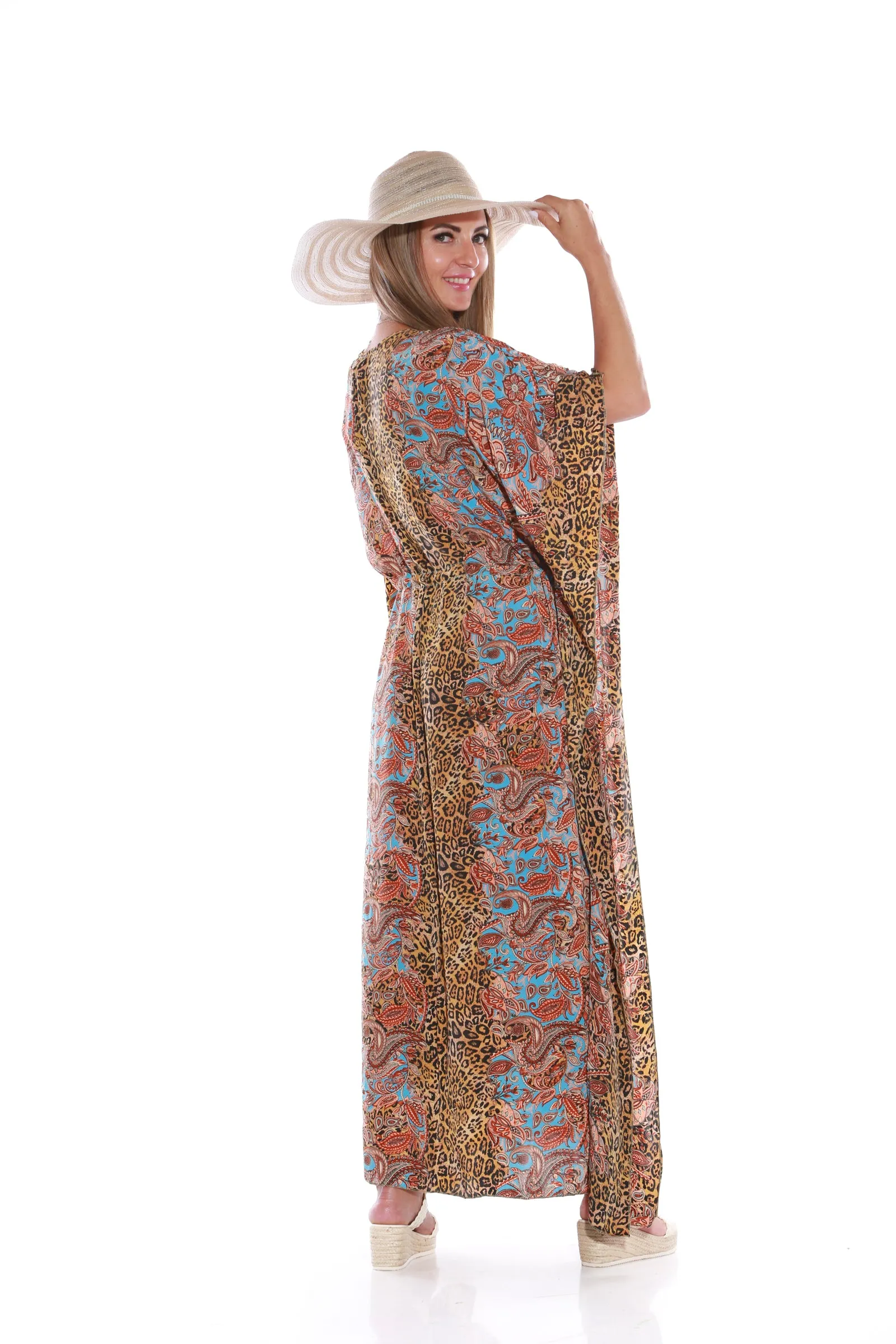 Long Kaftan dress - leopard print