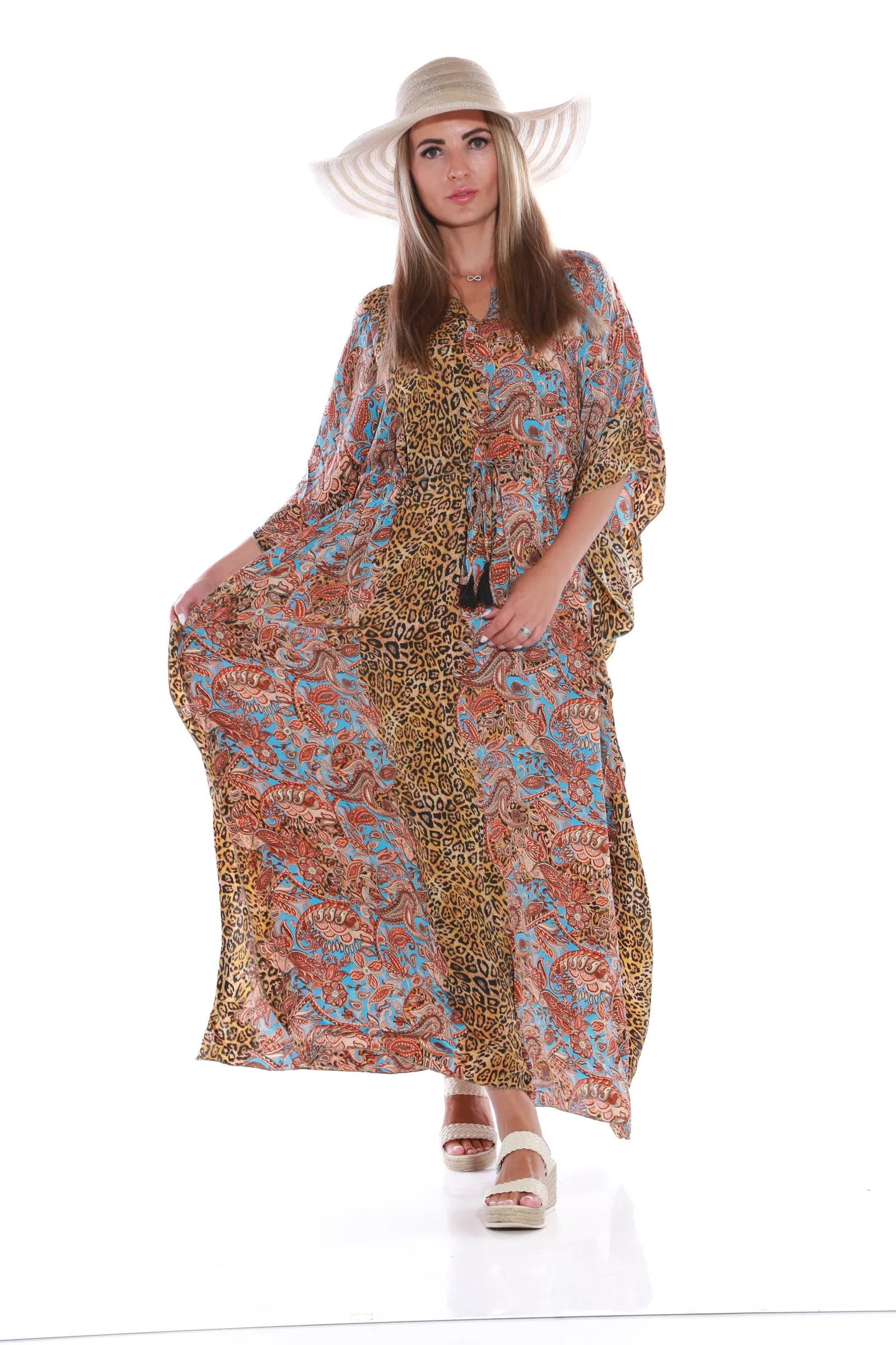 Long Kaftan dress - leopard print