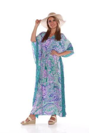 Long Kaftan dress - lilac print
