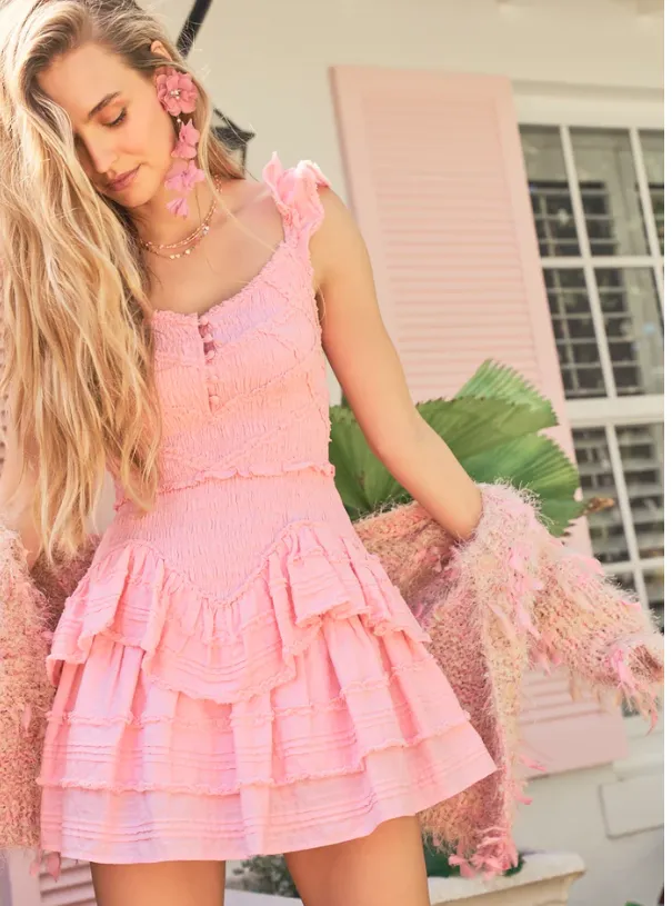 Love Shack Fancy Marsinia Dress - Bubblegum