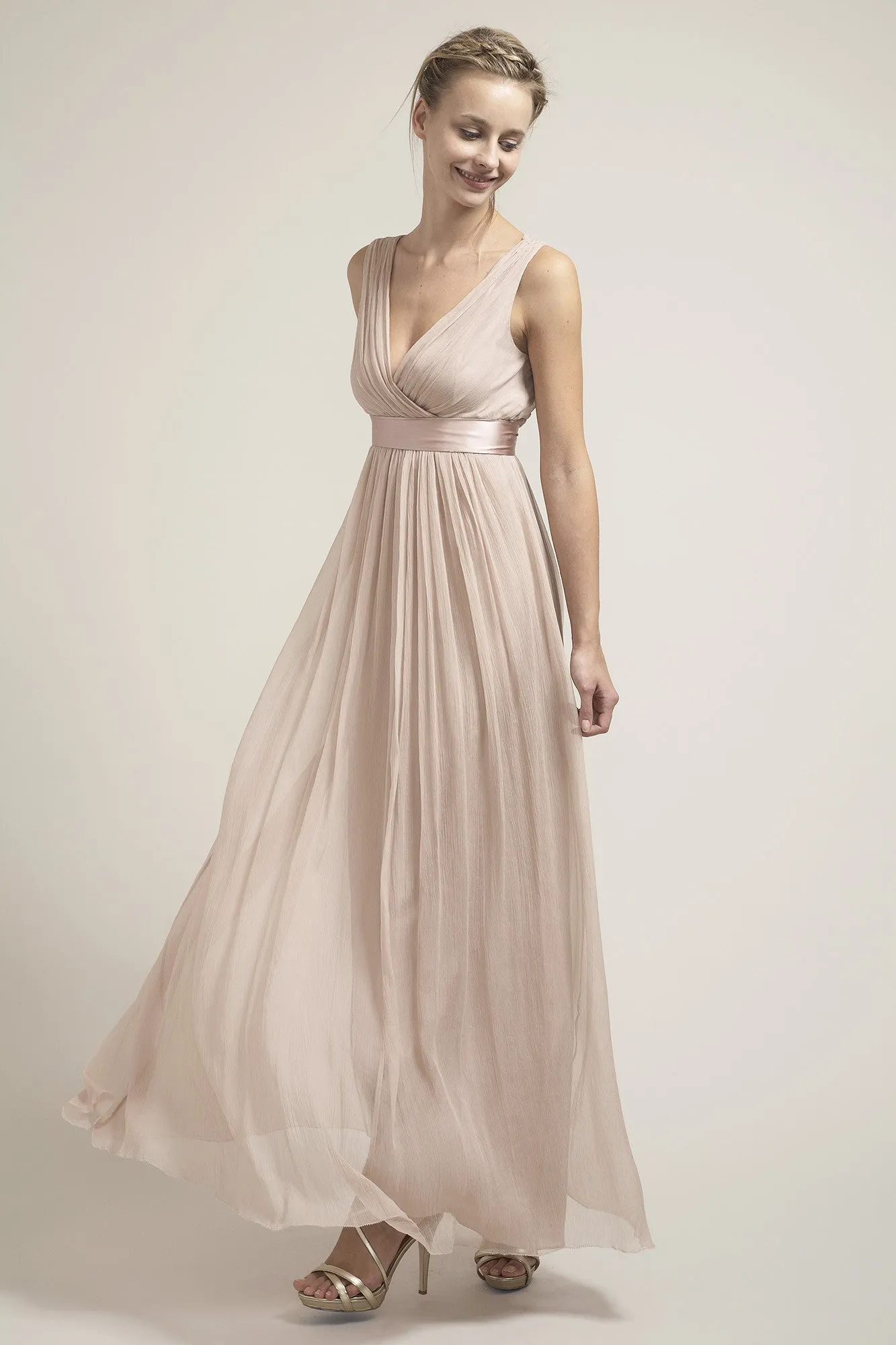 M-DU6556 Long Grecian Bridesmaid Dress