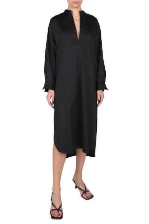 Mao Collar Cotton Dress