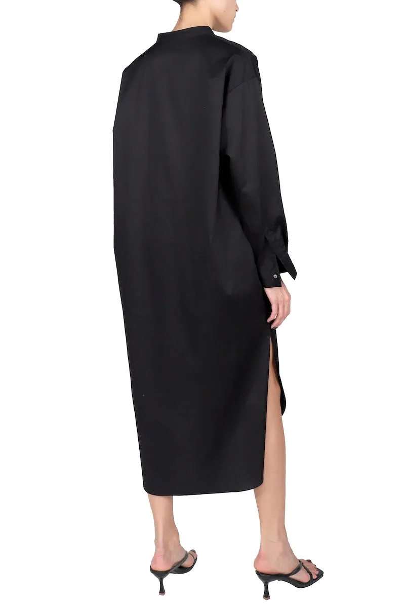 Mao Collar Cotton Dress