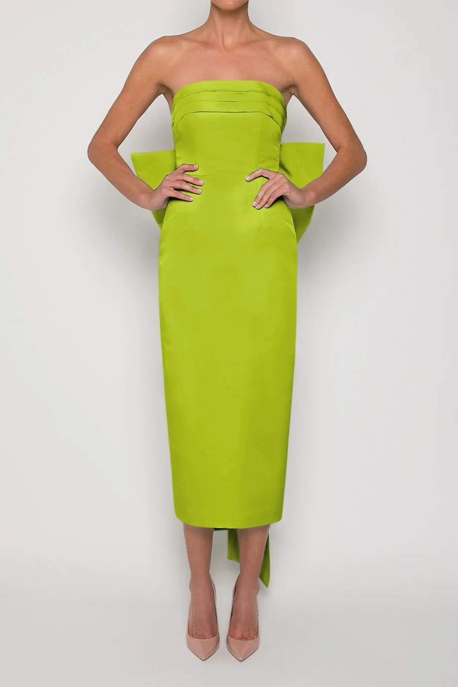 Margaret Silk Faille Midi Dress