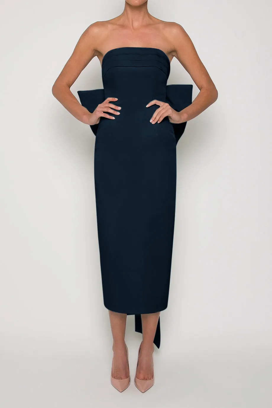 Margaret Silk Faille Midi Dress