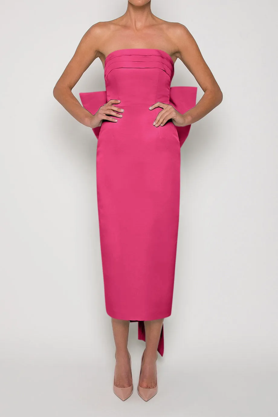 Margaret Silk Faille Midi Dress