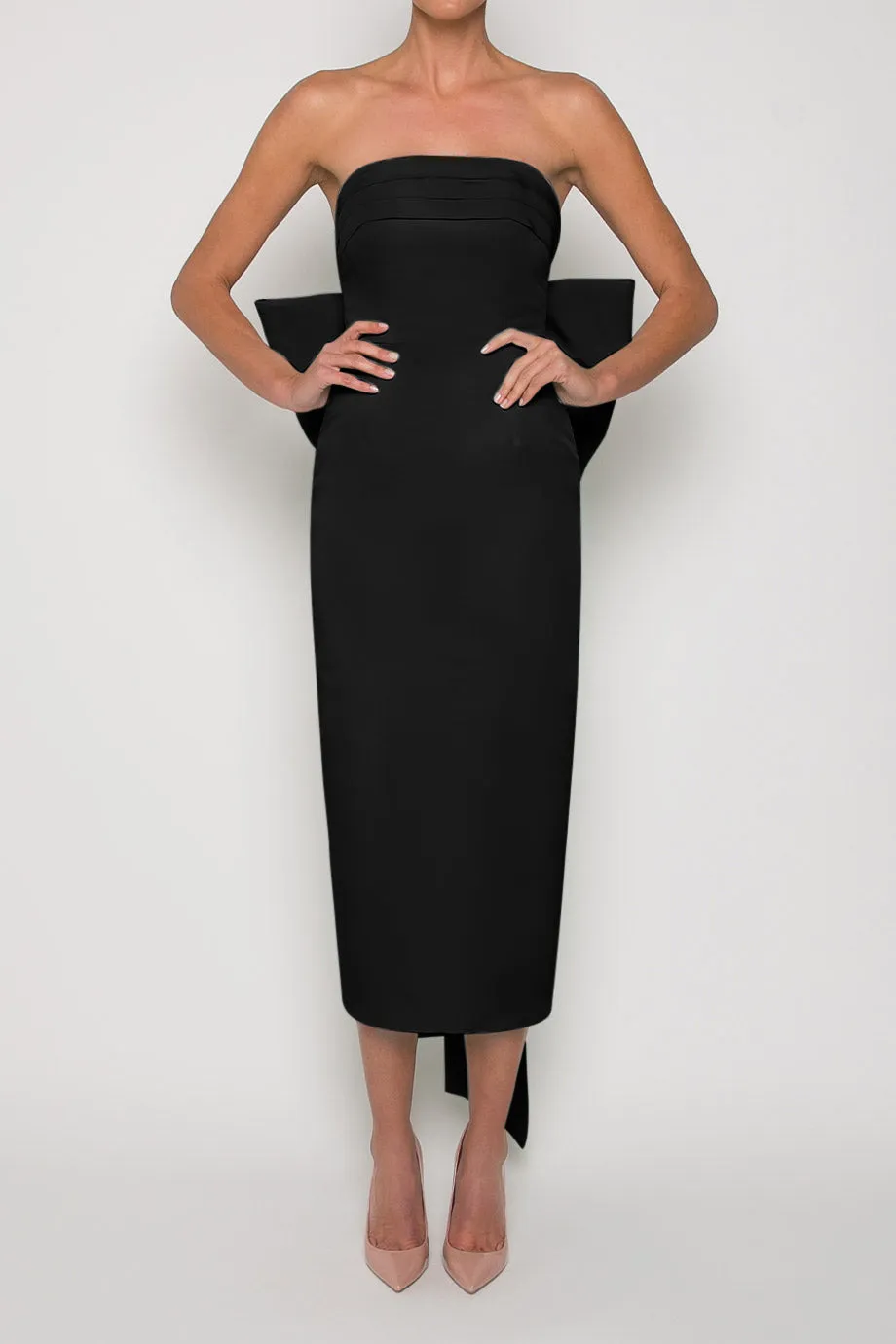 Margaret Silk Faille Midi Dress