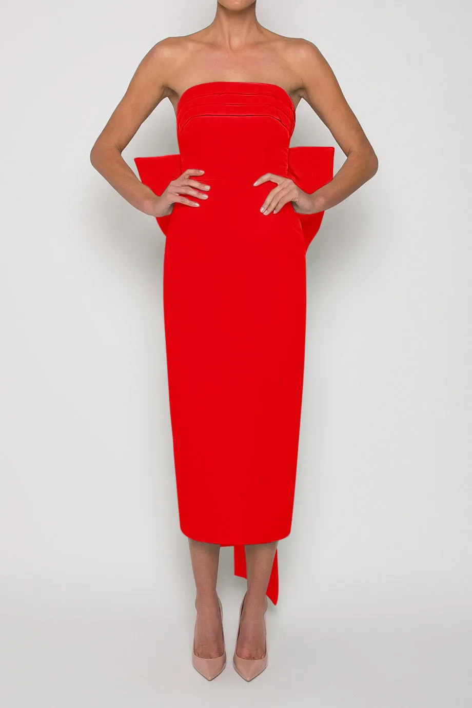 Margaret Silk Faille Midi Dress